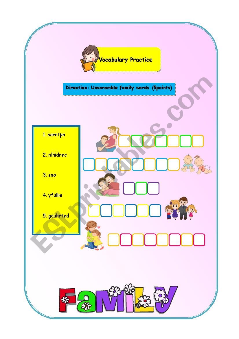 family members worksheet