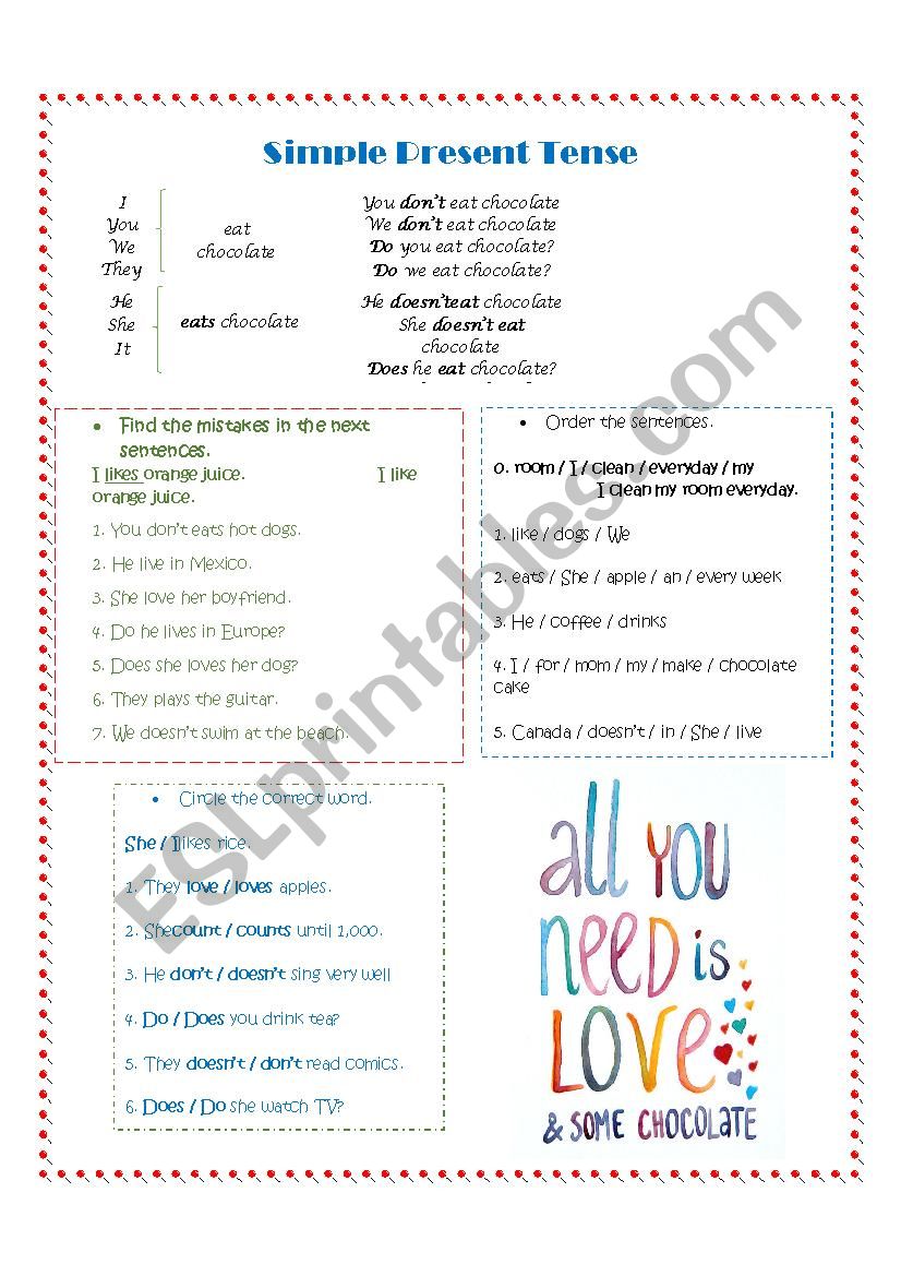 Simple Present Tense worksheet