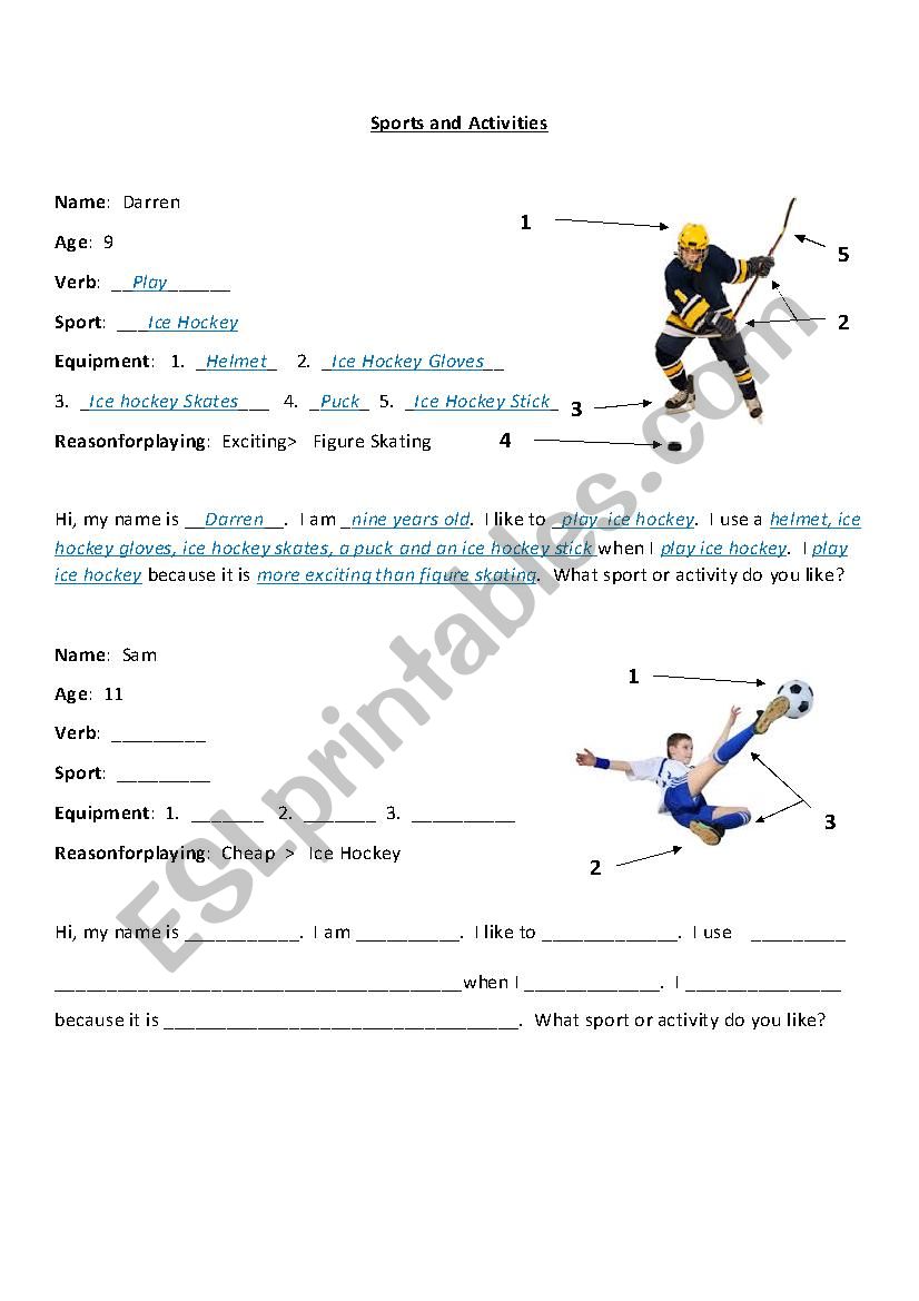 Sports and Activities (Vocab, Verbs, Comparative)