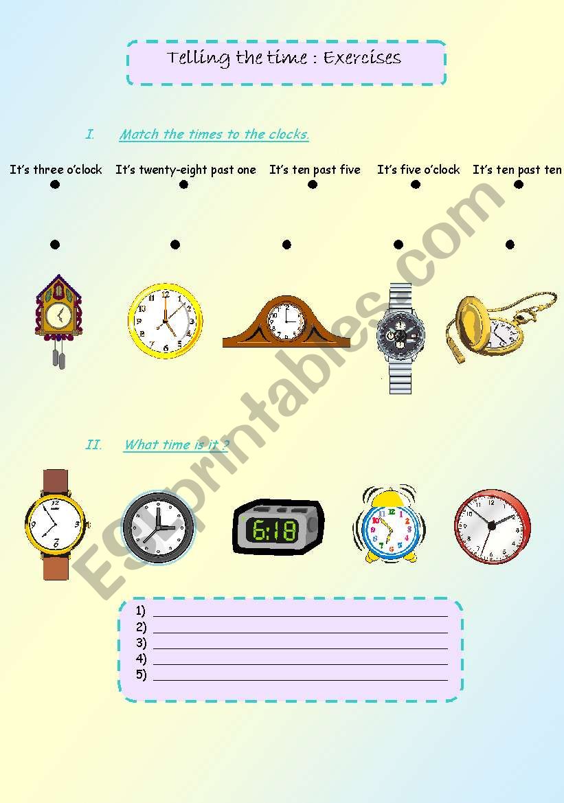 What time is it ? worksheet