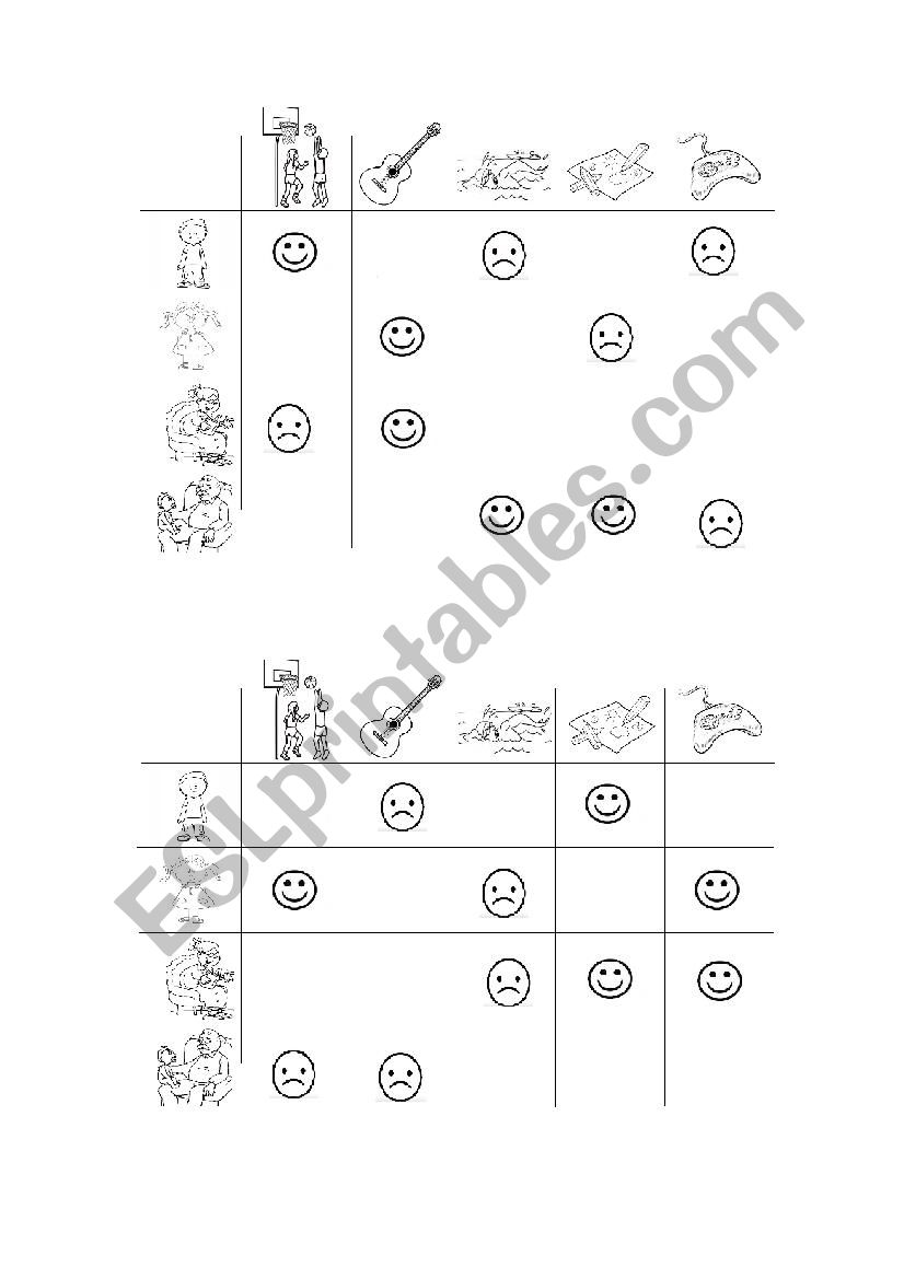 hobbies / can worksheet