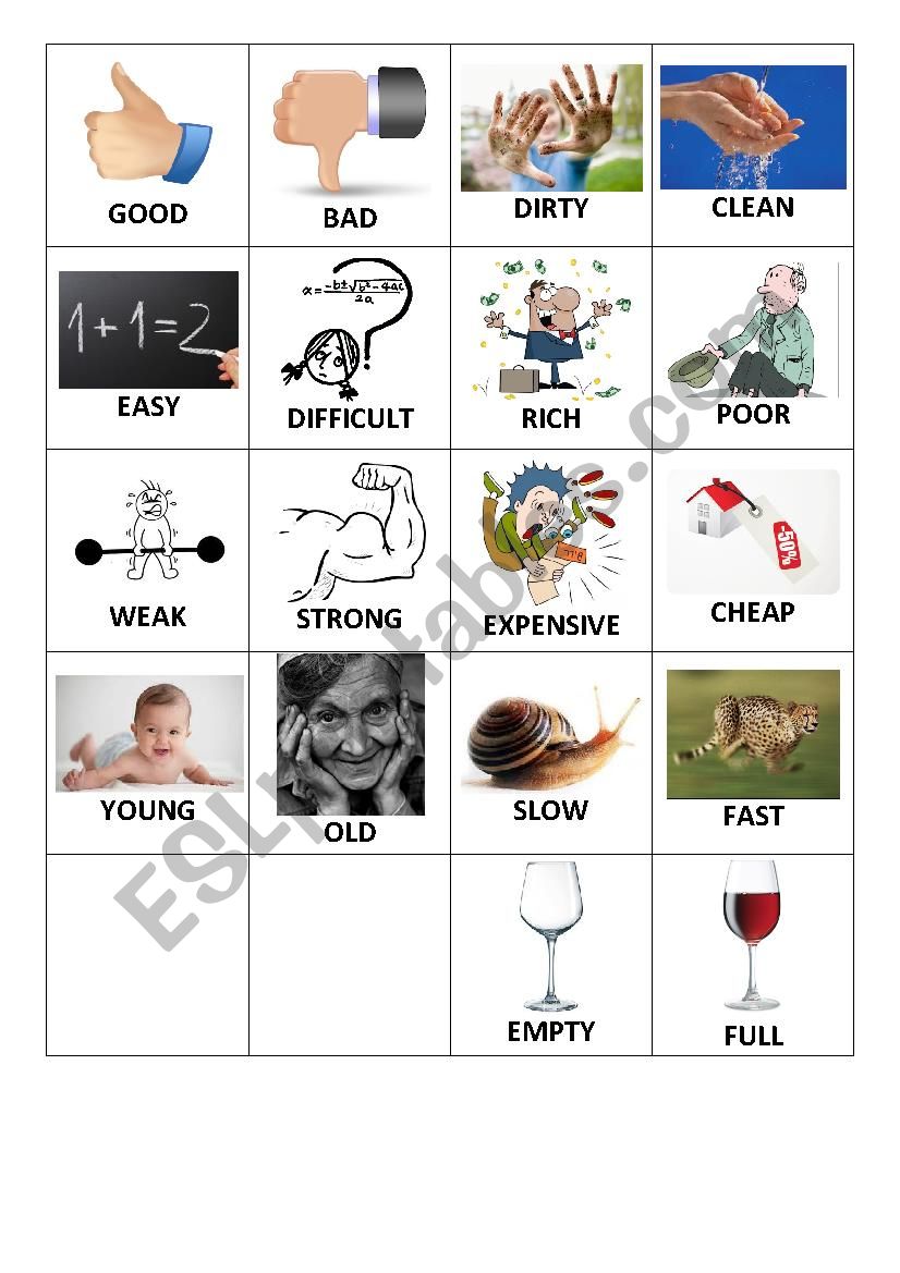 antonyms pelmanism worksheet