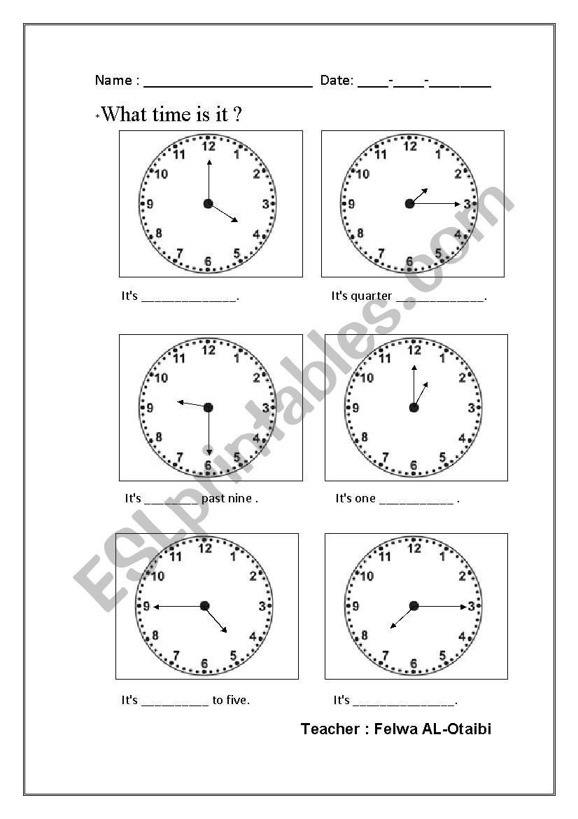 Time worksheet