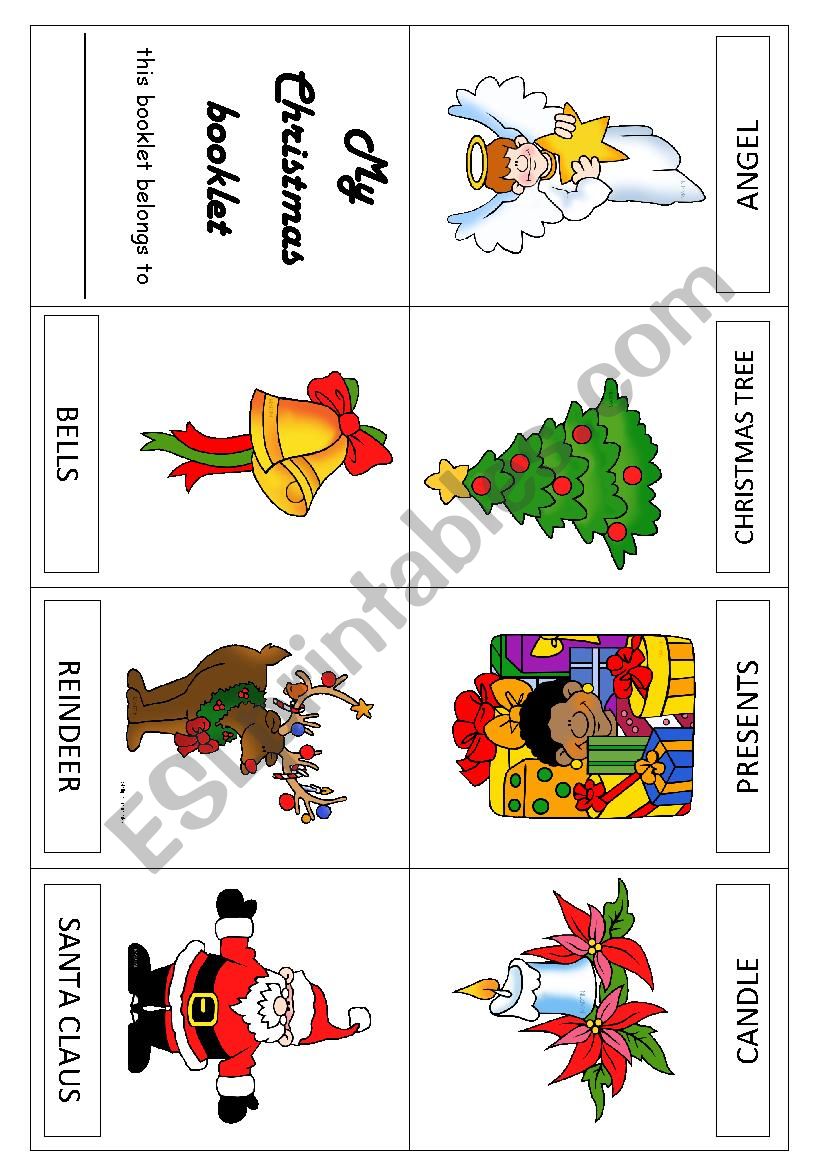 Christmas booklet worksheet