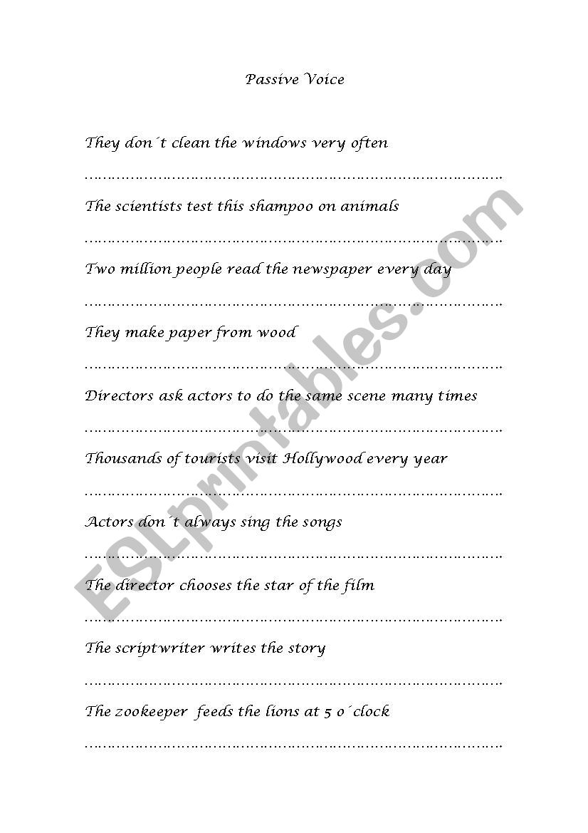 Passive Voice worksheet