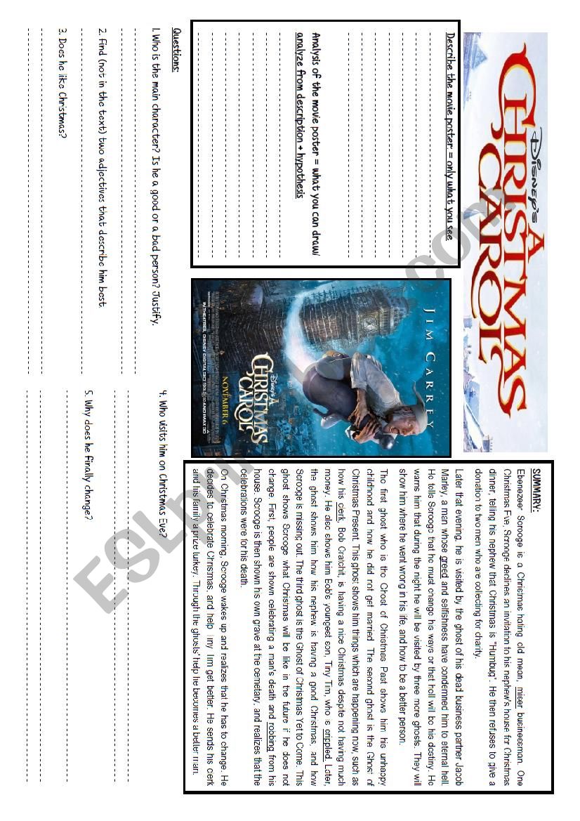 A Christmas Carol part 2 worksheet