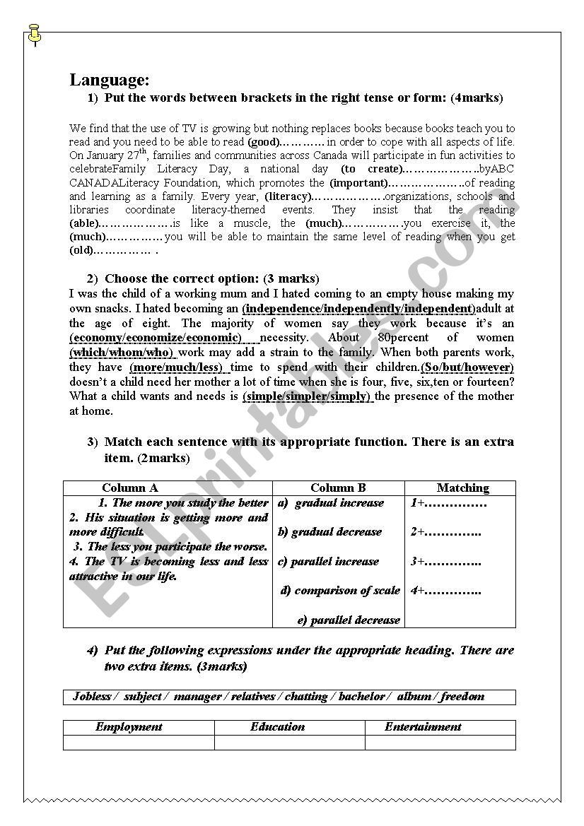 listening test n°2 - ESL worksheet by insaf hamed