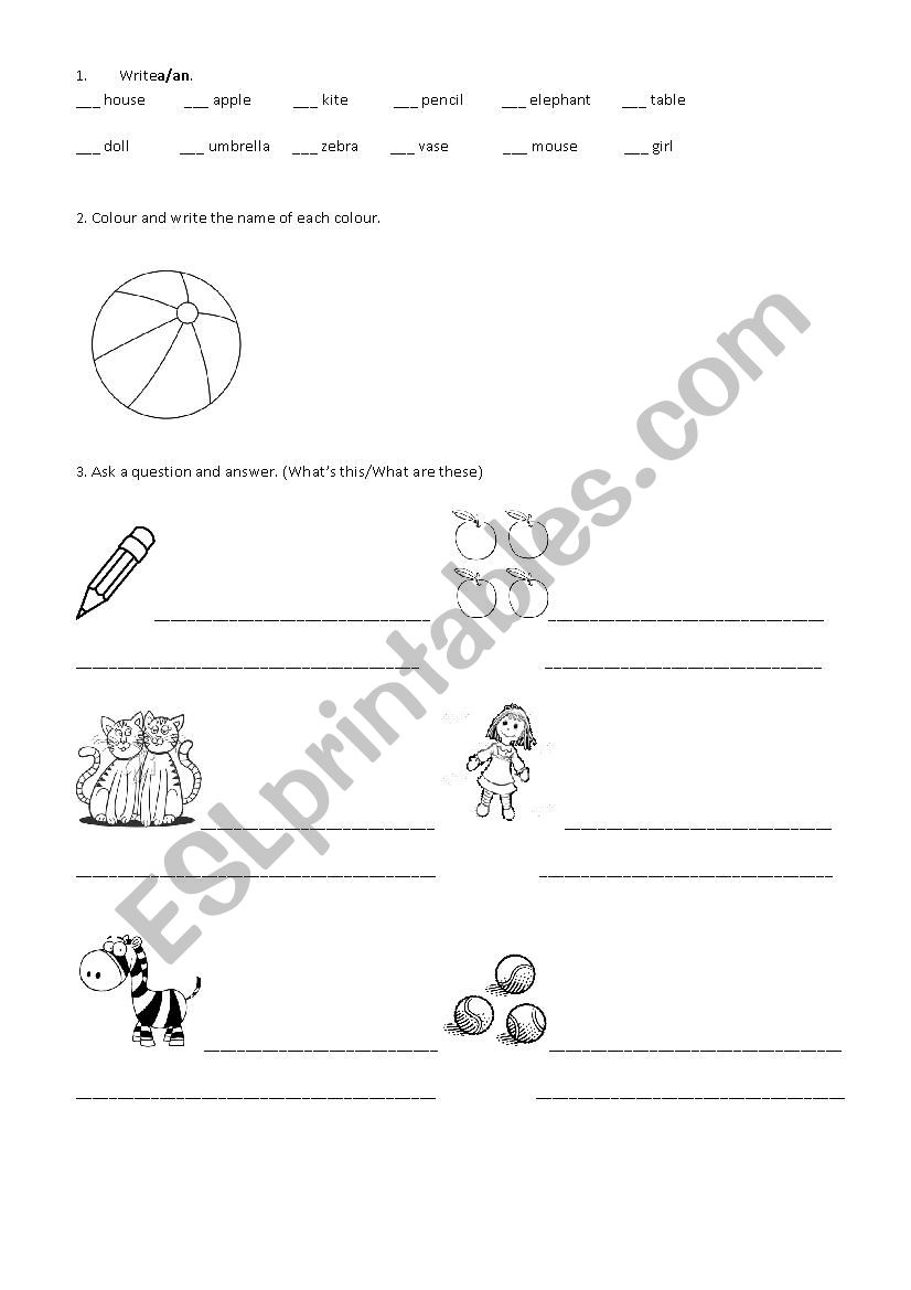 Revision Test worksheet