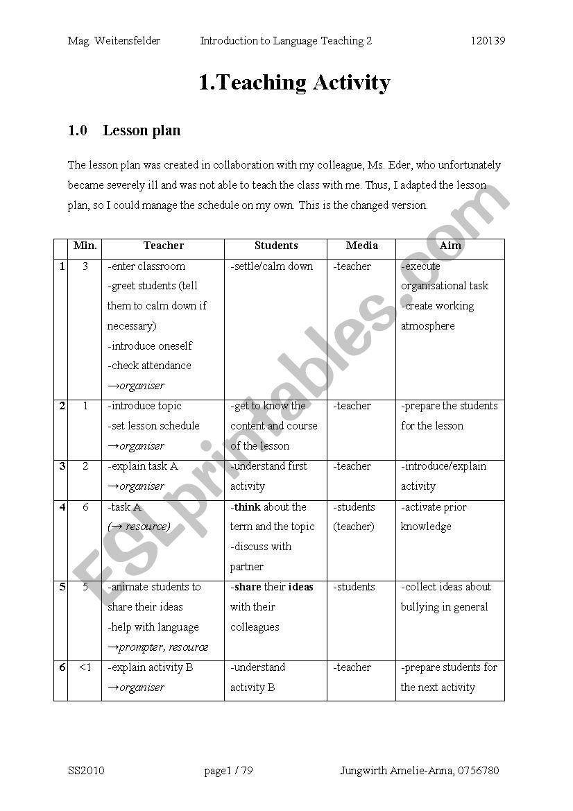 Cyberb ullying Lesson Plan and Materials