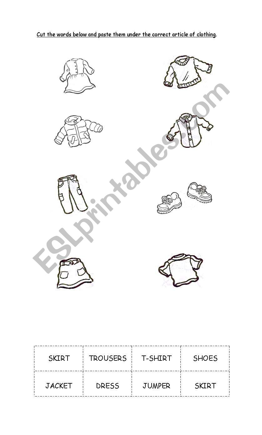 Clothes activities - ESL worksheet by marceliasesl