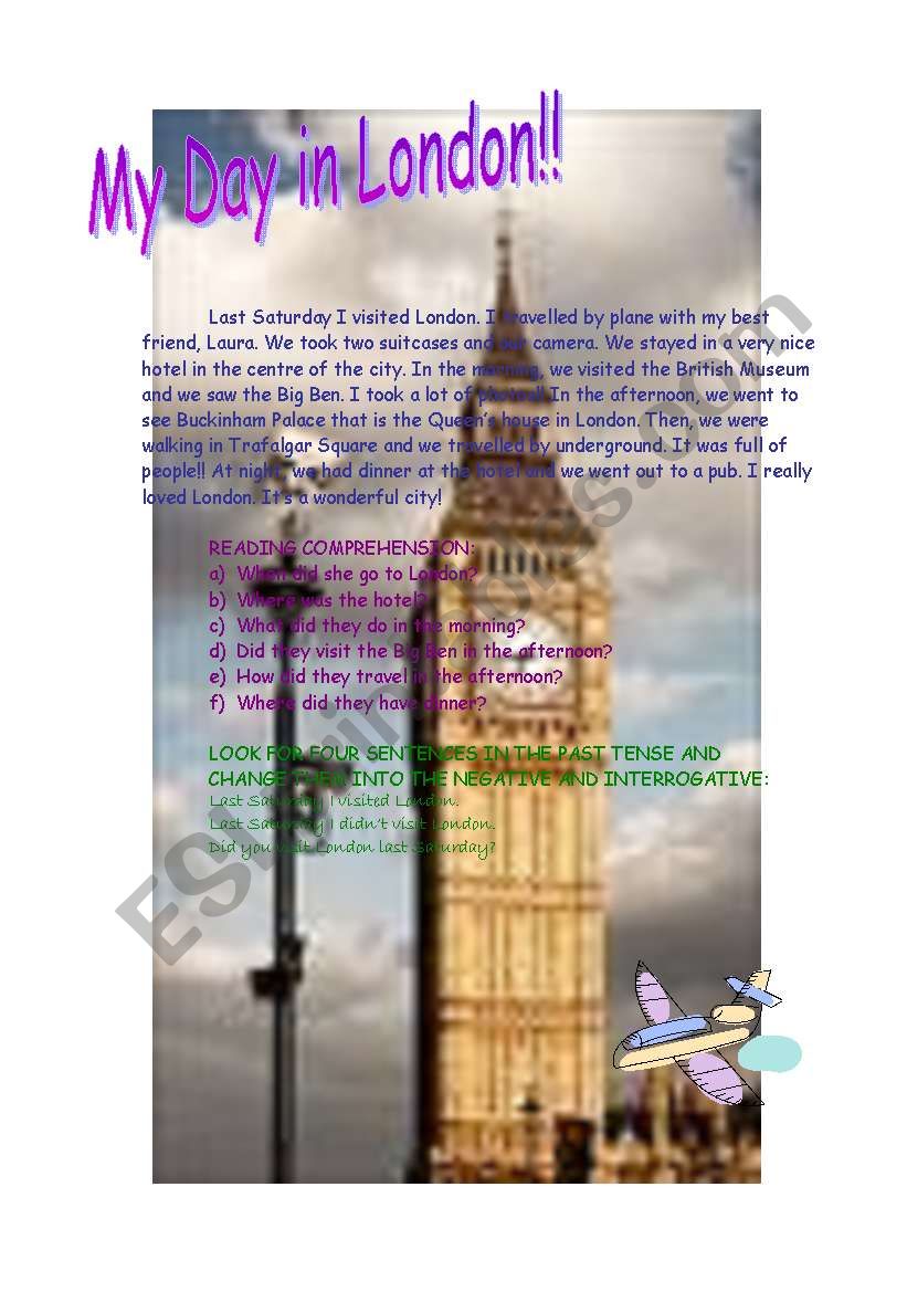 MY DAY IN LONDON worksheet