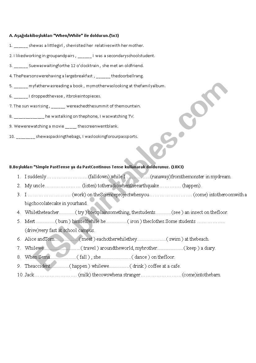 Simple past tense / reading comprehension