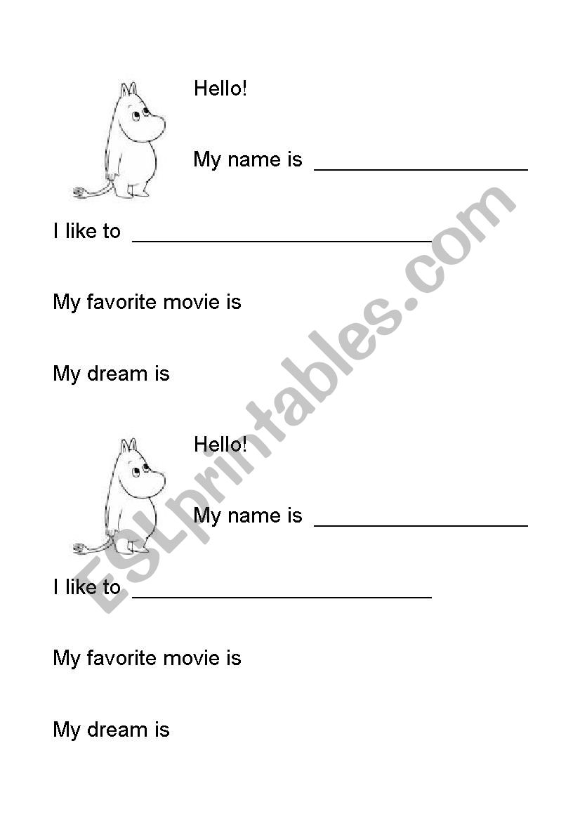 Intro cards with moomin characters