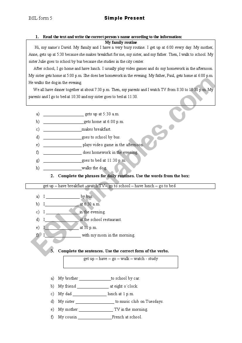 Simple present affirmative for beginners