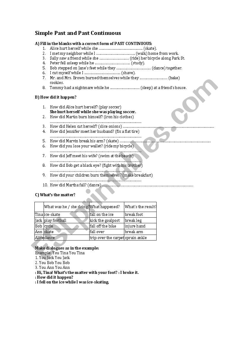 Simple Past and Past Continuous