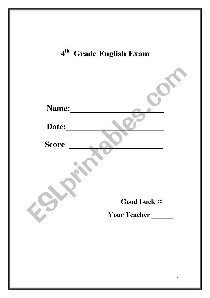 exam elementary worksheet