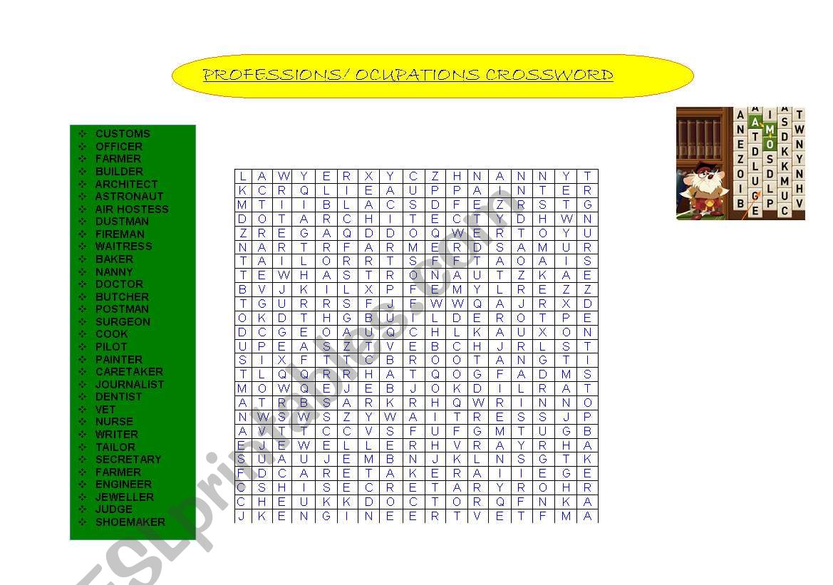 PROFESSIONS/ OCUPATIONS CROSSWORDS