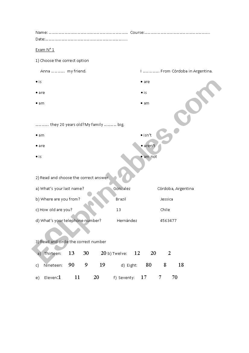 Test for beginners  worksheet