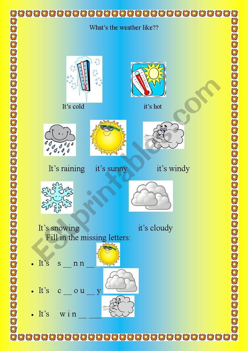 weather worksheet