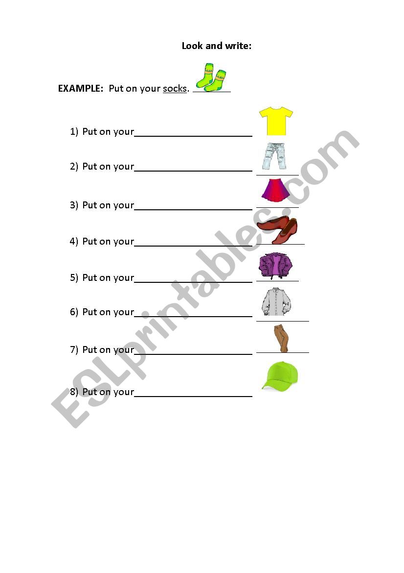 CLOTHES WORDS worksheet