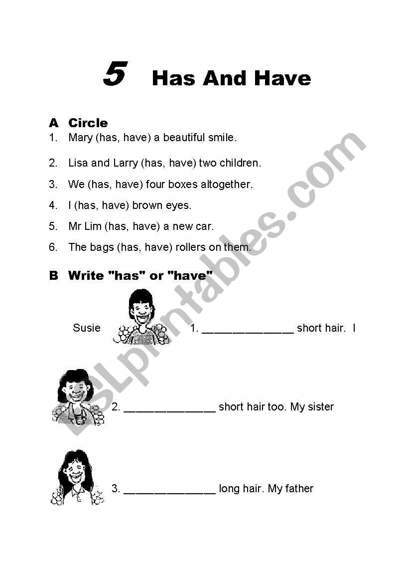 have and has got worksheet