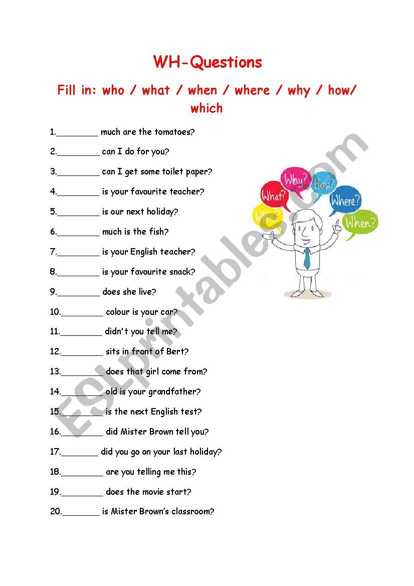 WH-Questions worksheet