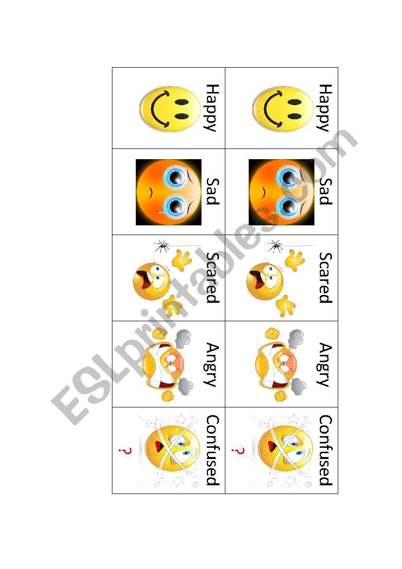 EMOTIONS FOR READING worksheet