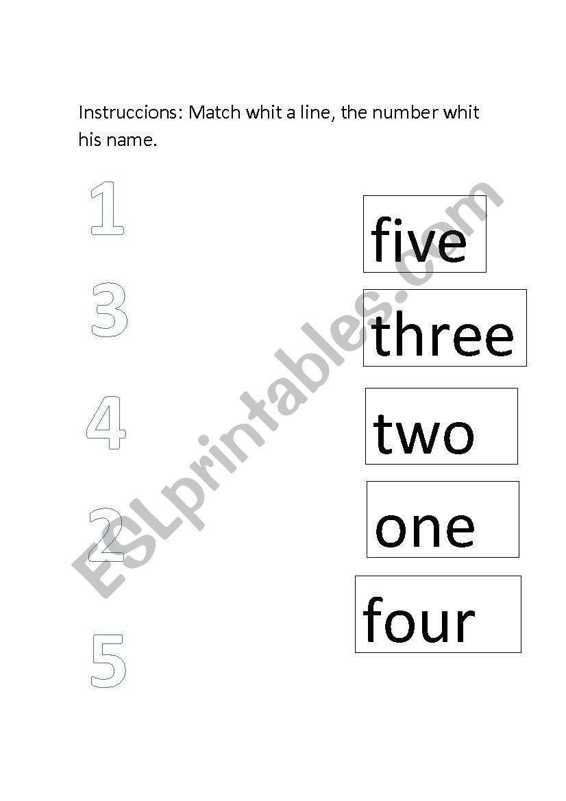 NUMBERS worksheet