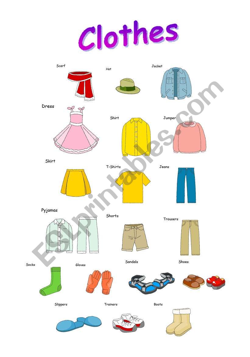 Clothes - ESL worksheet by Makol