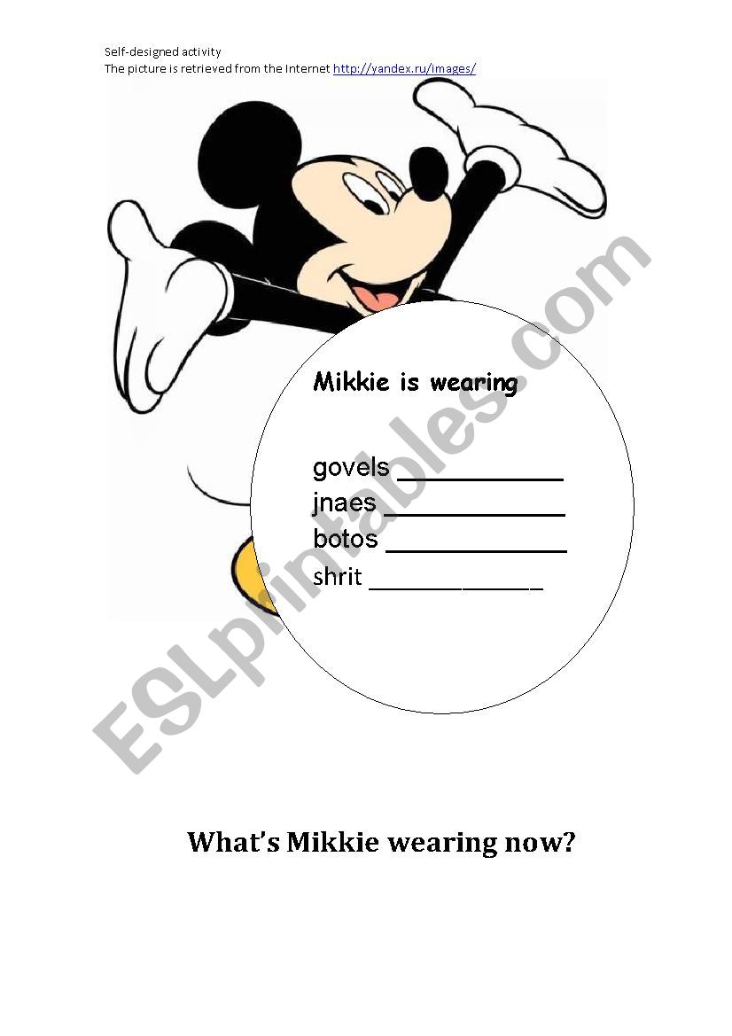 What is he wearing? worksheet