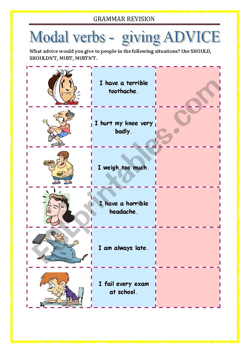 GRAMMAR REVISION - MODALS  worksheet