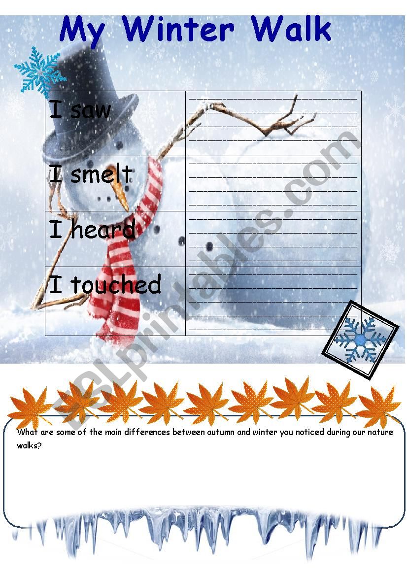 My Winter Walk worksheet