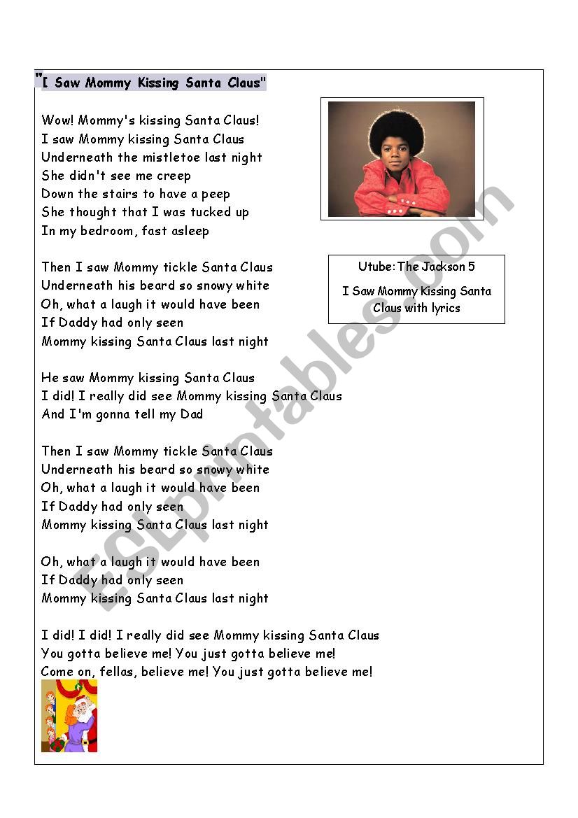 Fun Christmas Songs - Jackson 5- I saw mommy kissing Santa Claus