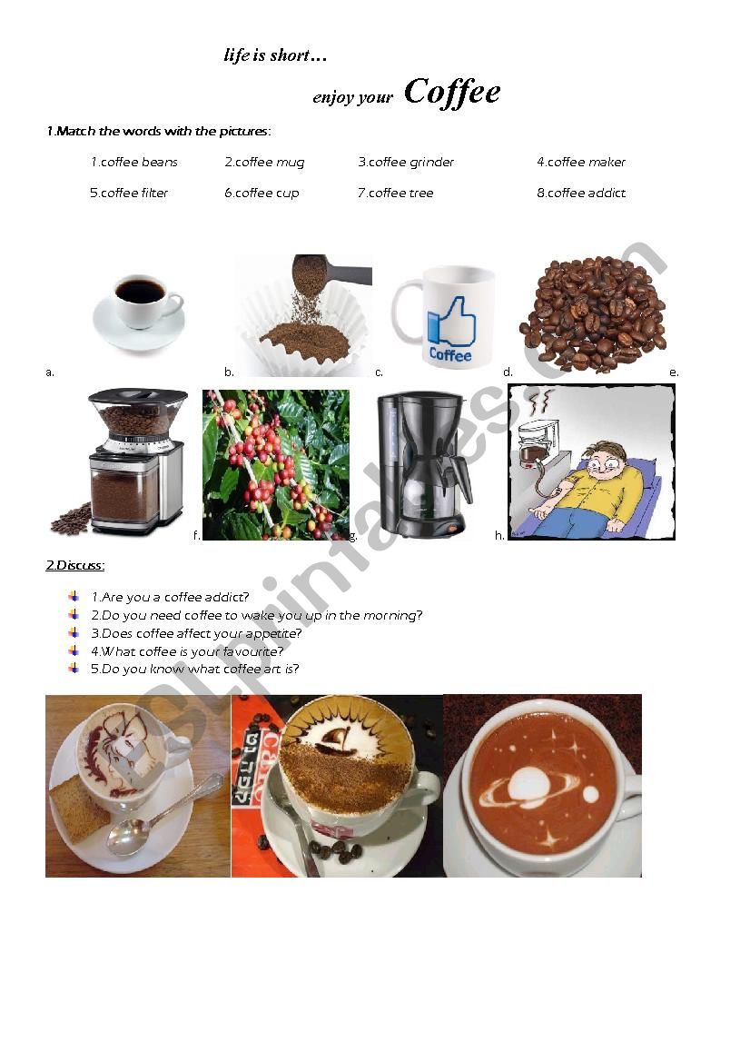 Coffee worksheet