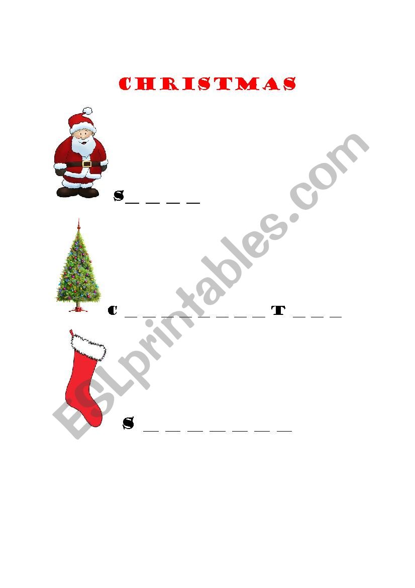 Christmas worksheet