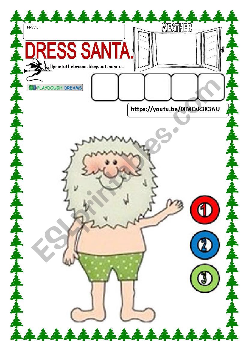 Dress Santa worksheet