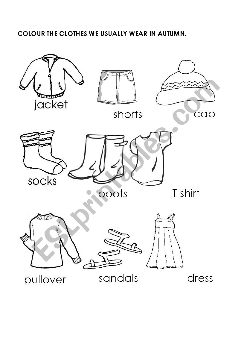 WINTER CLOTHES worksheet