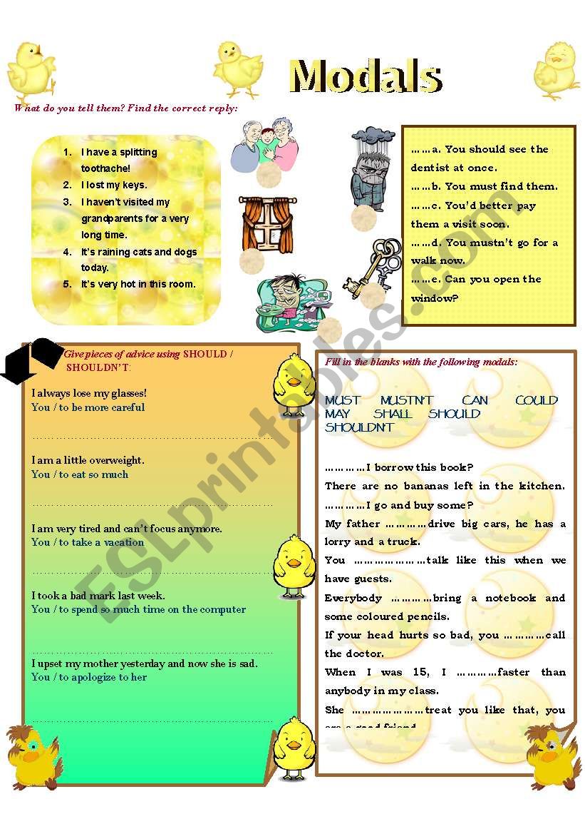 MODALS worksheet