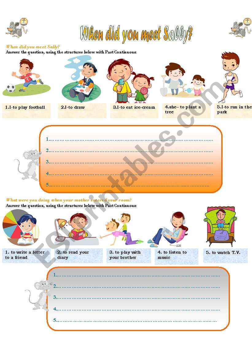 When did you meet Sally? worksheet