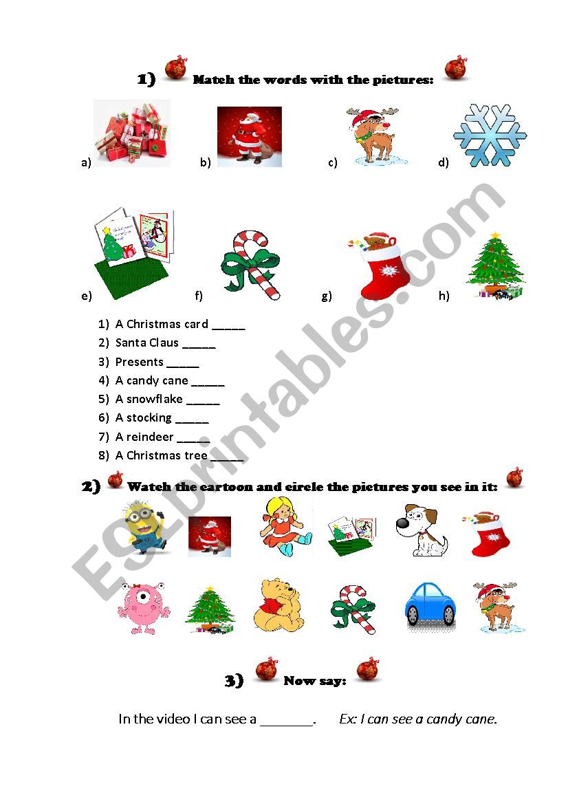 Christmas video worksheet worksheet