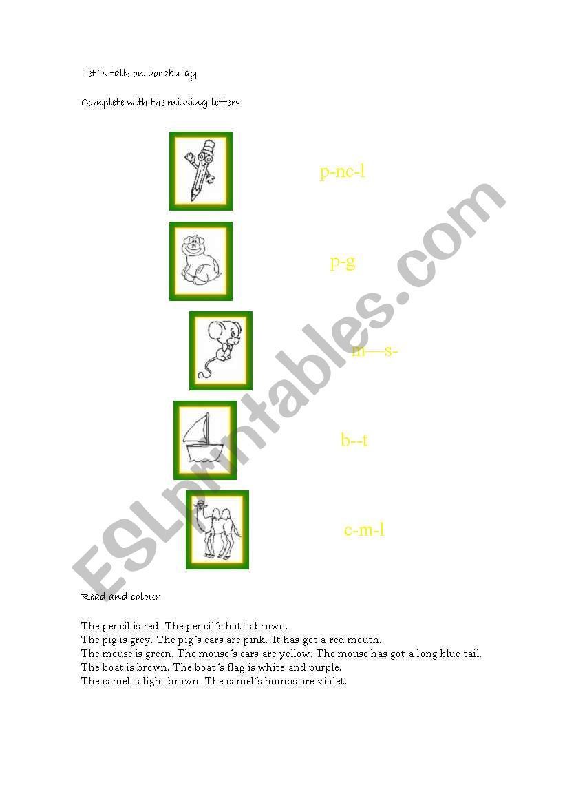 BASIC VOCABULARY worksheet