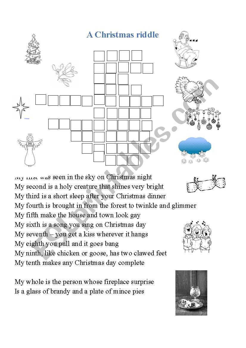 A Christmas riddle worksheet
