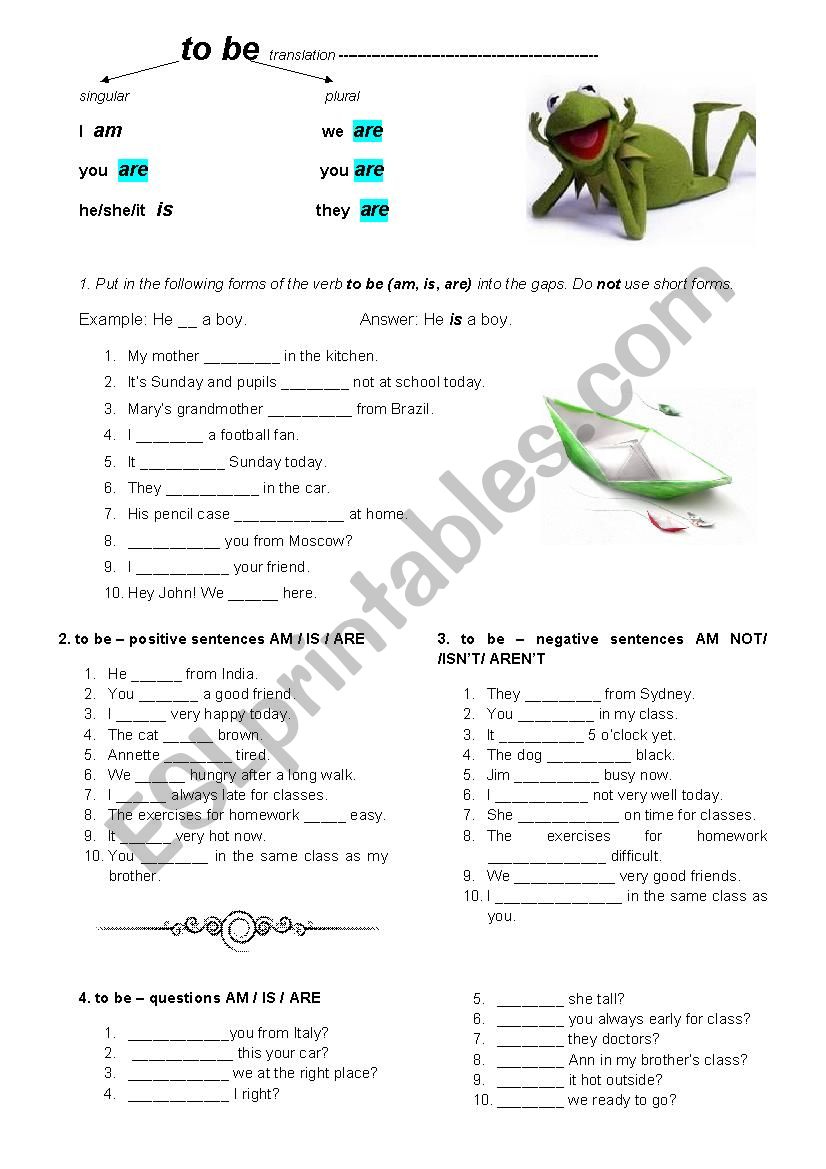 To Be. Exercises worksheet