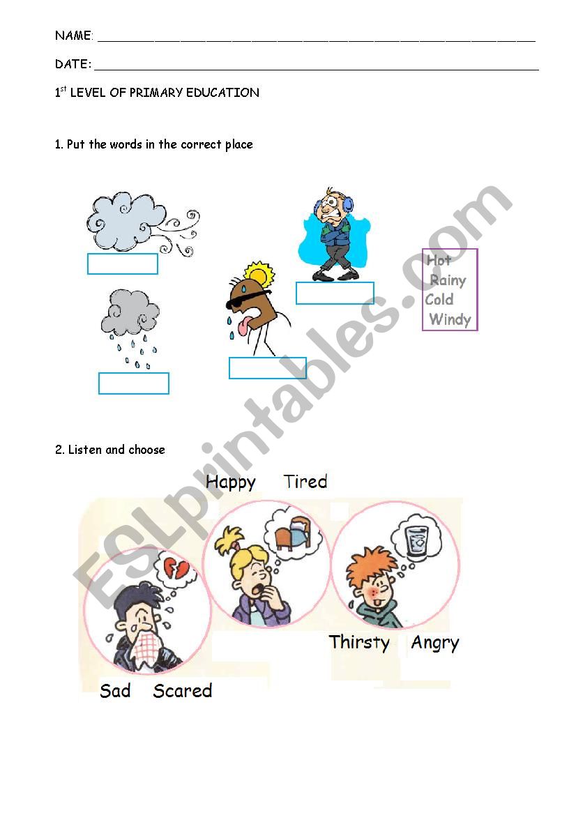 weather worksheet