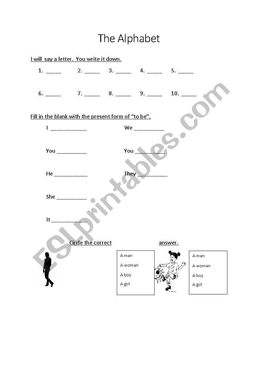 Test for vocabulary, To be and light vocabulary