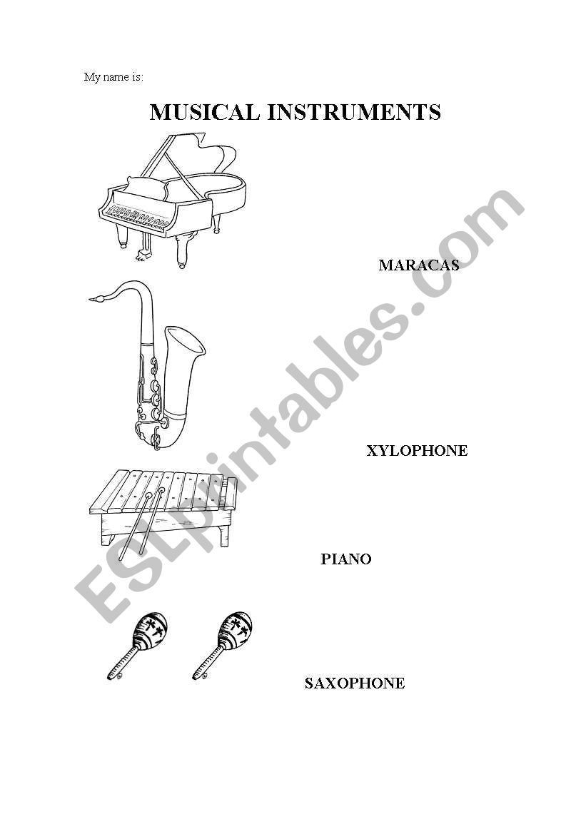 MUSICAL INSTRUMENTS worksheet