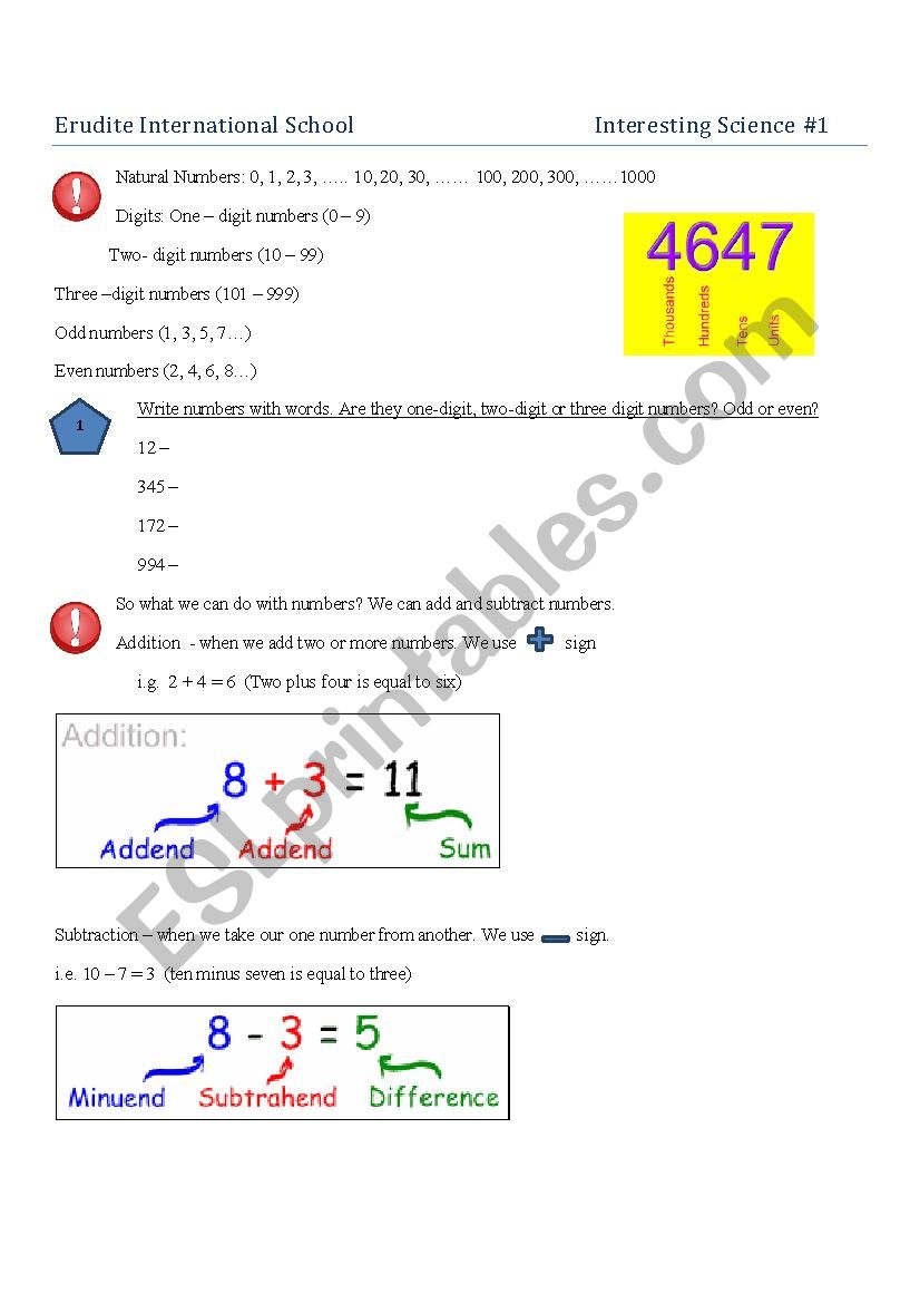 Math Worksheet worksheet