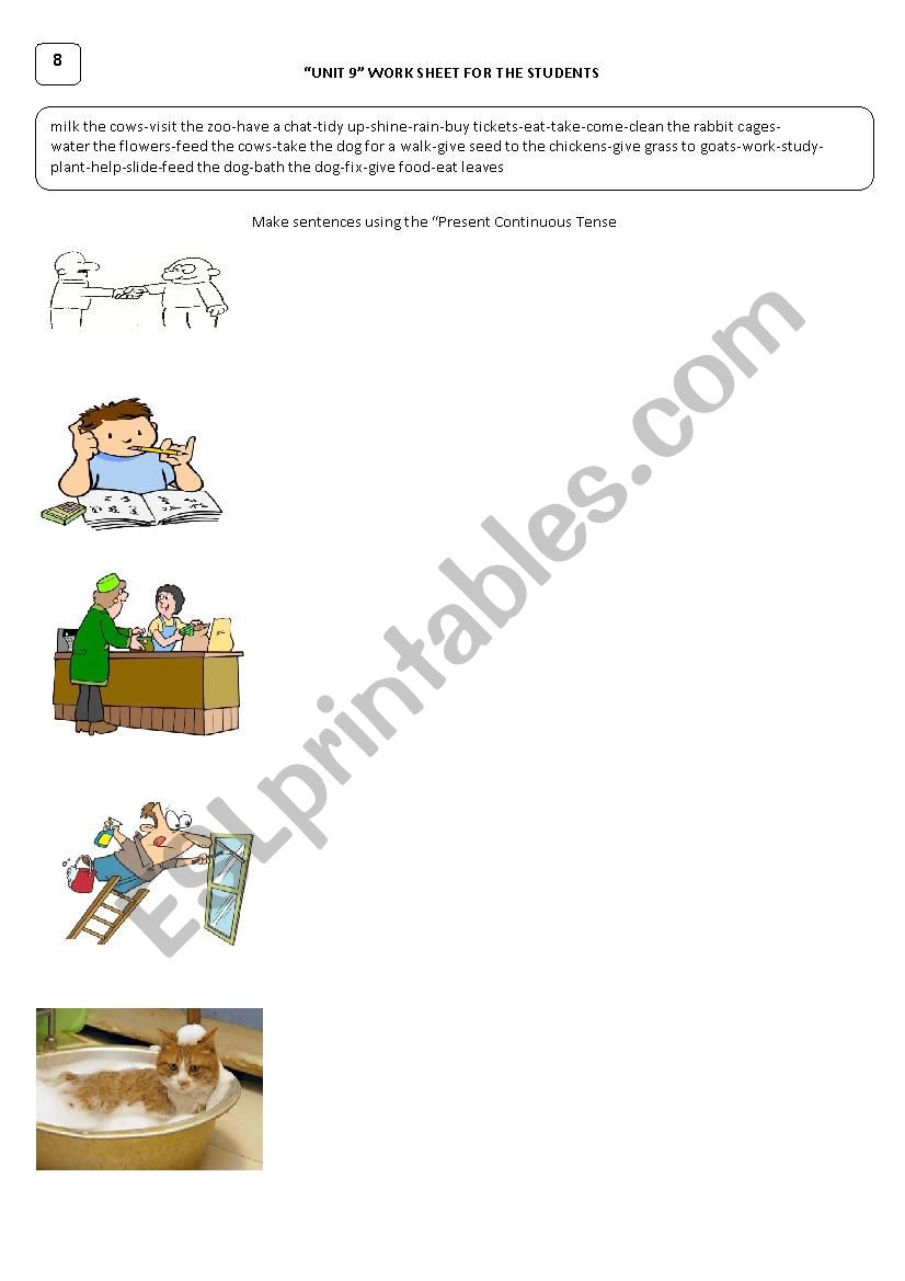 PRESENT CONTINUOUS TENSE worksheet