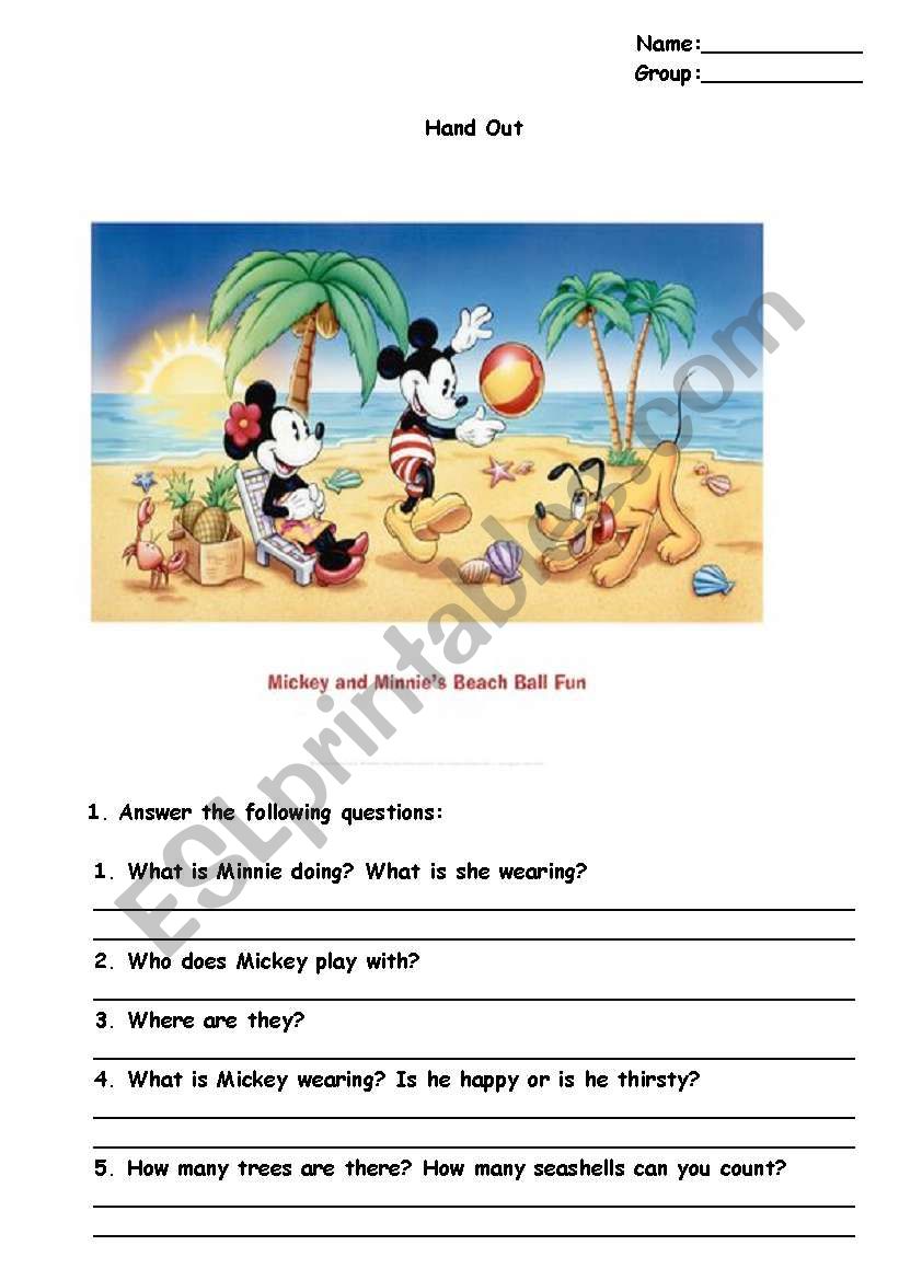 Summer day worksheet