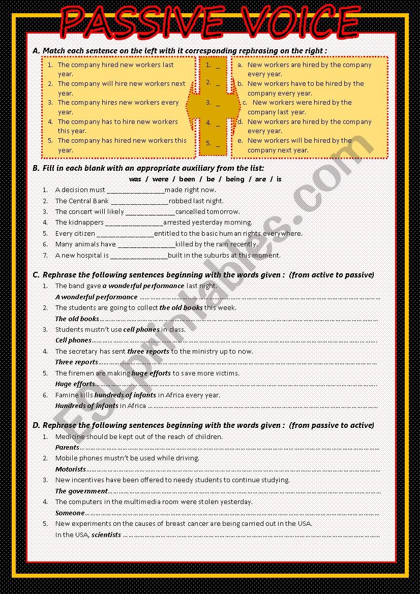 Passive Voice worksheet